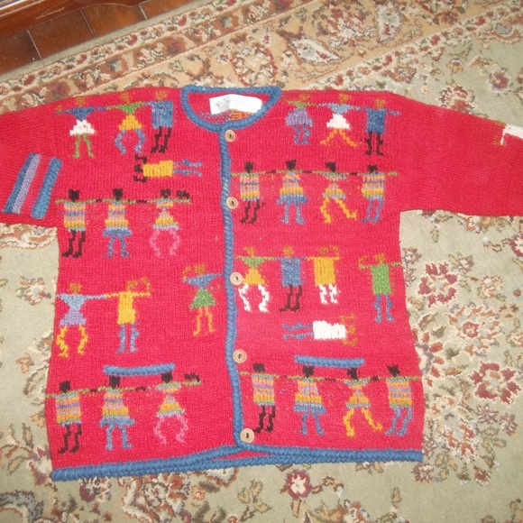 World Folk Art Imports 100% Wool Hand Knit ethnic